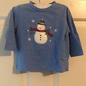 Snowman Long Sleeved Shirt. Size 12 months